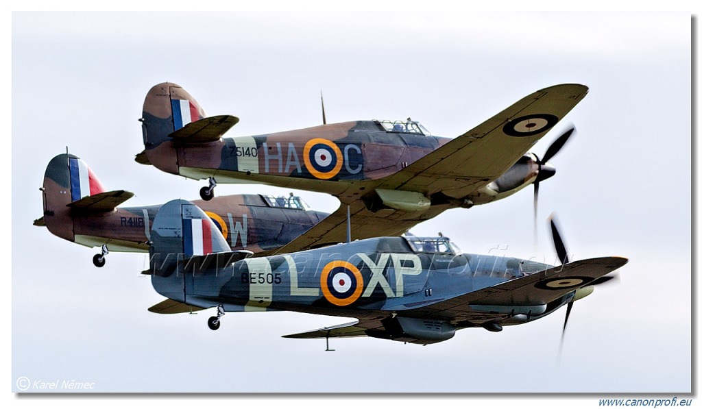 Battle of Britain Memorial Flight - 4x Hurricanes