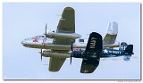 North American B-25J Mitchell + Vought F4U-4 Corsair