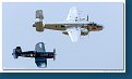 North American B-25J Mitchell + Vought F4U-4 Corsair 